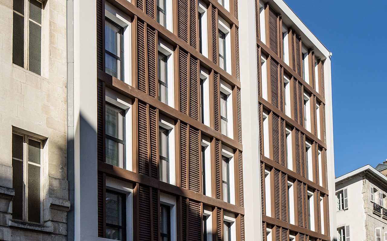 façade of the Hotel Villa Koegui Bayonne, 4 star lifestyle hotel designed by the interior design studio jean-philippe nuel, basque country, historical museum, modern architecture