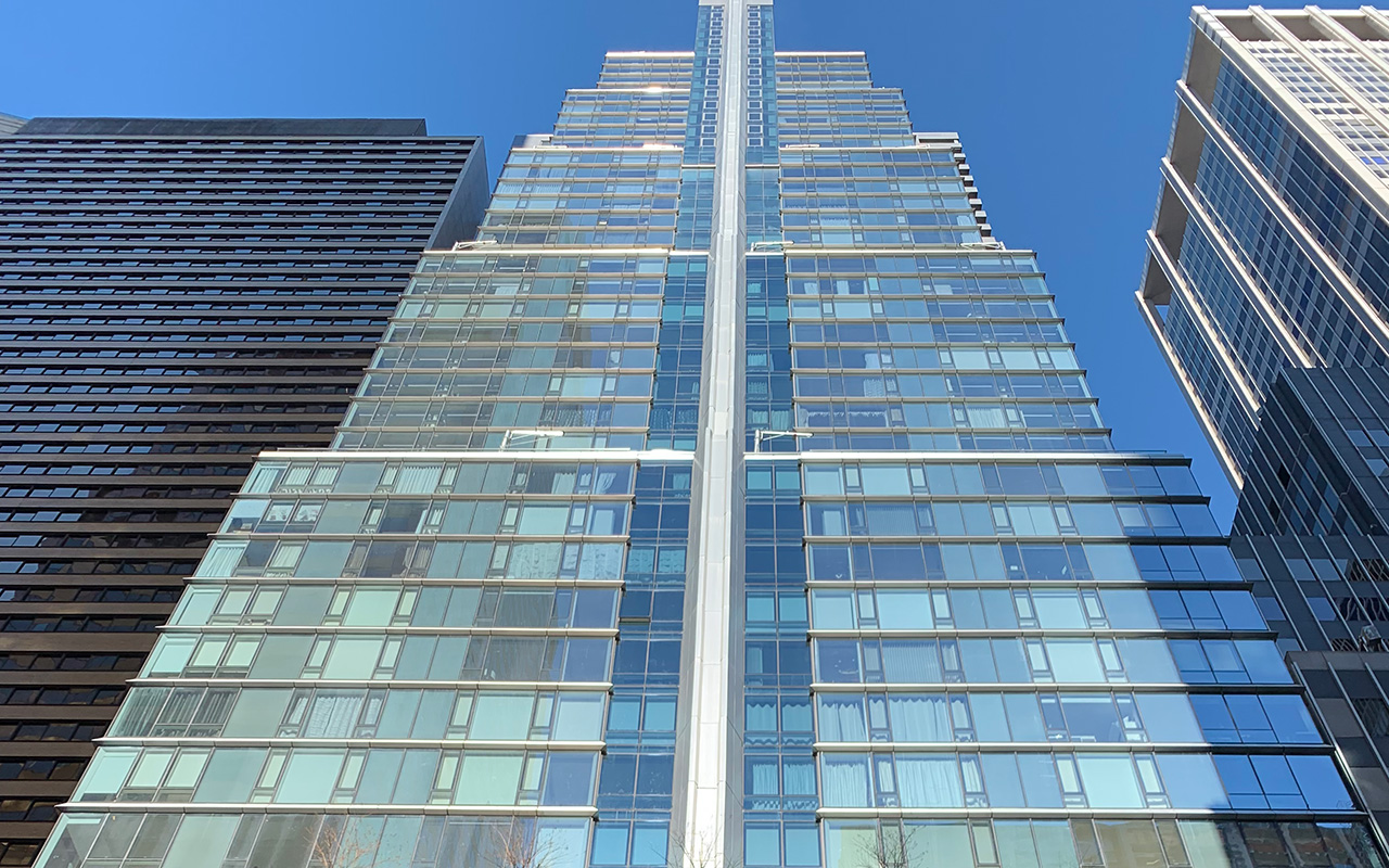 exterior view of the beekman tower in new york designed by the studio jean-philippe nuel