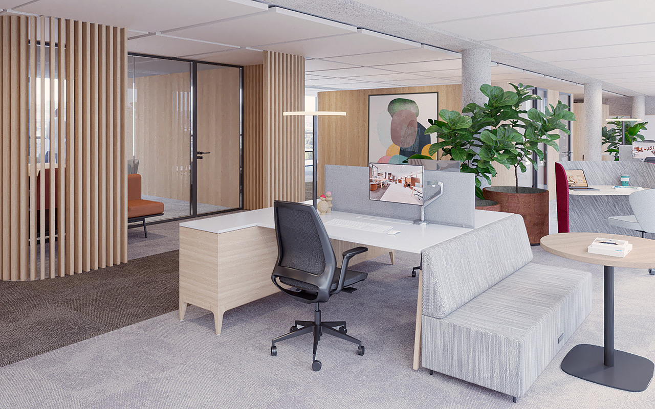 office of the head office of the postal bank realized by the interior design studio jean-philippe nuel