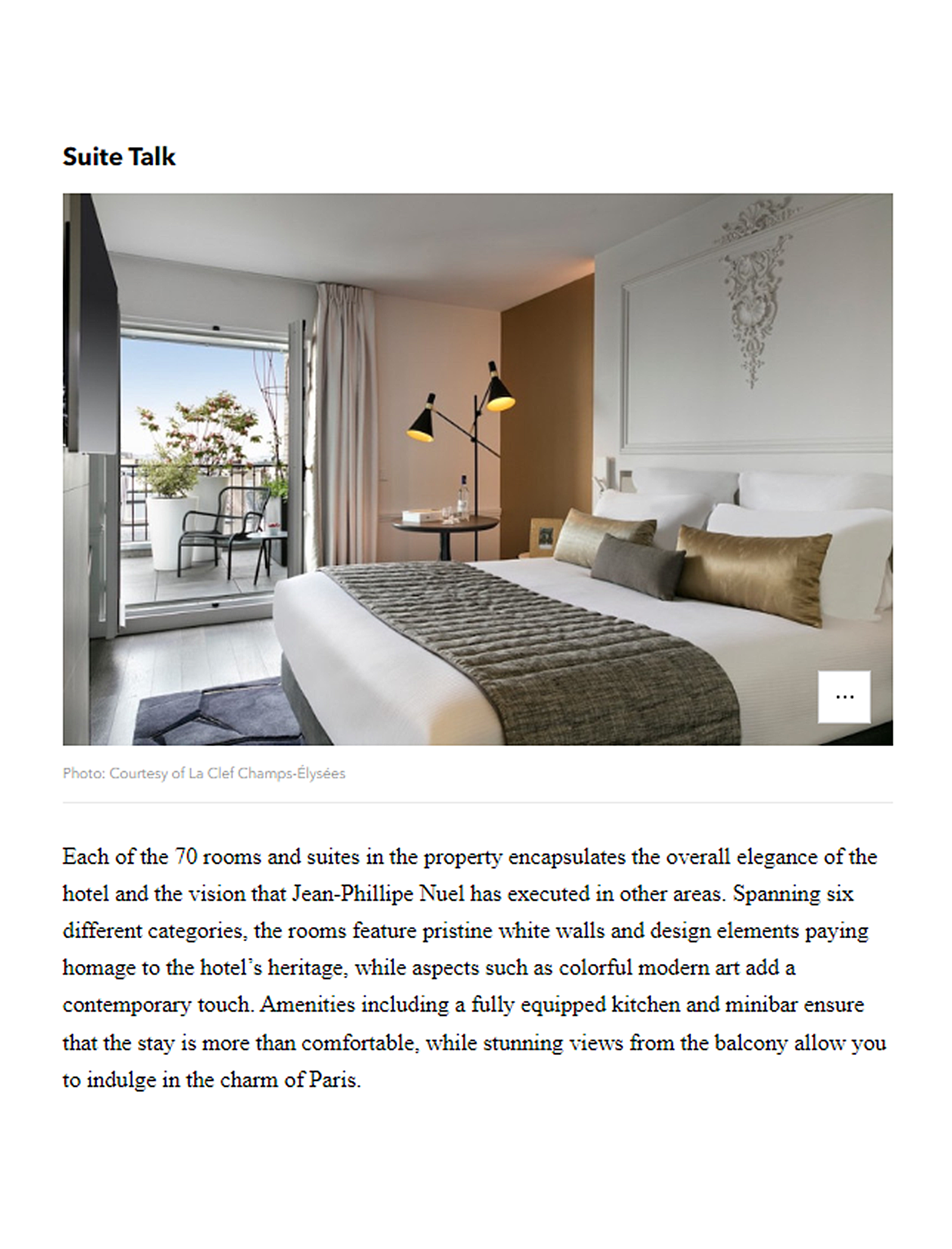 An article from Vogue Arabia on La Clef Champs-Elysées hotel